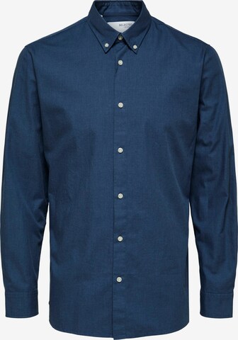 SELECTED HOMME Slim fit Button Up Shirt 'Theo' in Blue: front