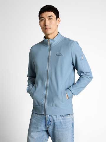 TOM TAILOR Zip-Up Hoodie in Blue: front