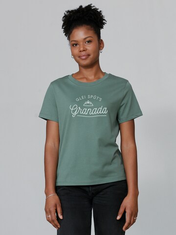 Maglietta 'Glei Spüt's Granada' di Watapparel in verde: frontale