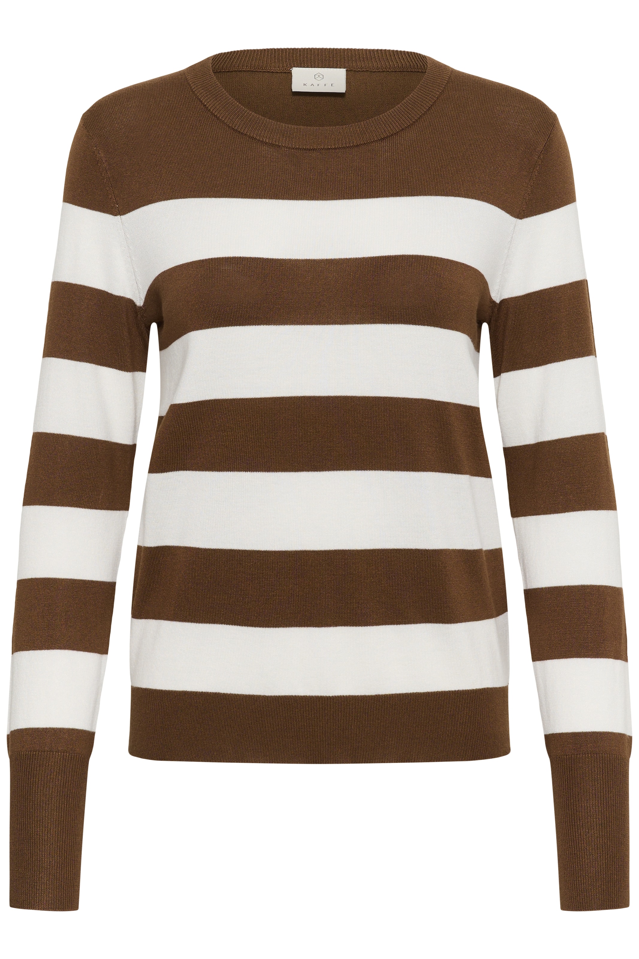 Kaffe Sweater 'KALizza' in XS in Dark brown / White, Item view