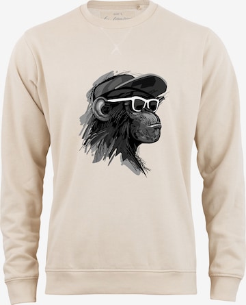 Sweat-shirt 'Cool Monkey mit Brille' Cotton Prime en beige : devant