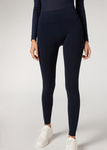 CALZEDONIA Skinny Leggings in Blue: front