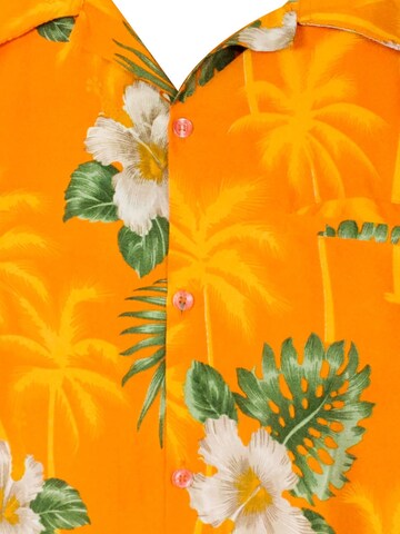 King Kameha Shirt 'Small Flower' in Yellow