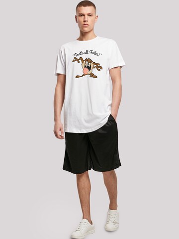 Maglietta 'Looney Tunes Taz That's All Folks' di F4NT4STIC in bianco