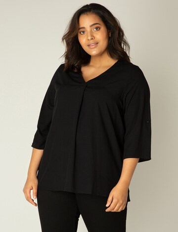 BASE LEVEL CURVY Blouse 'Airene' in Black: front