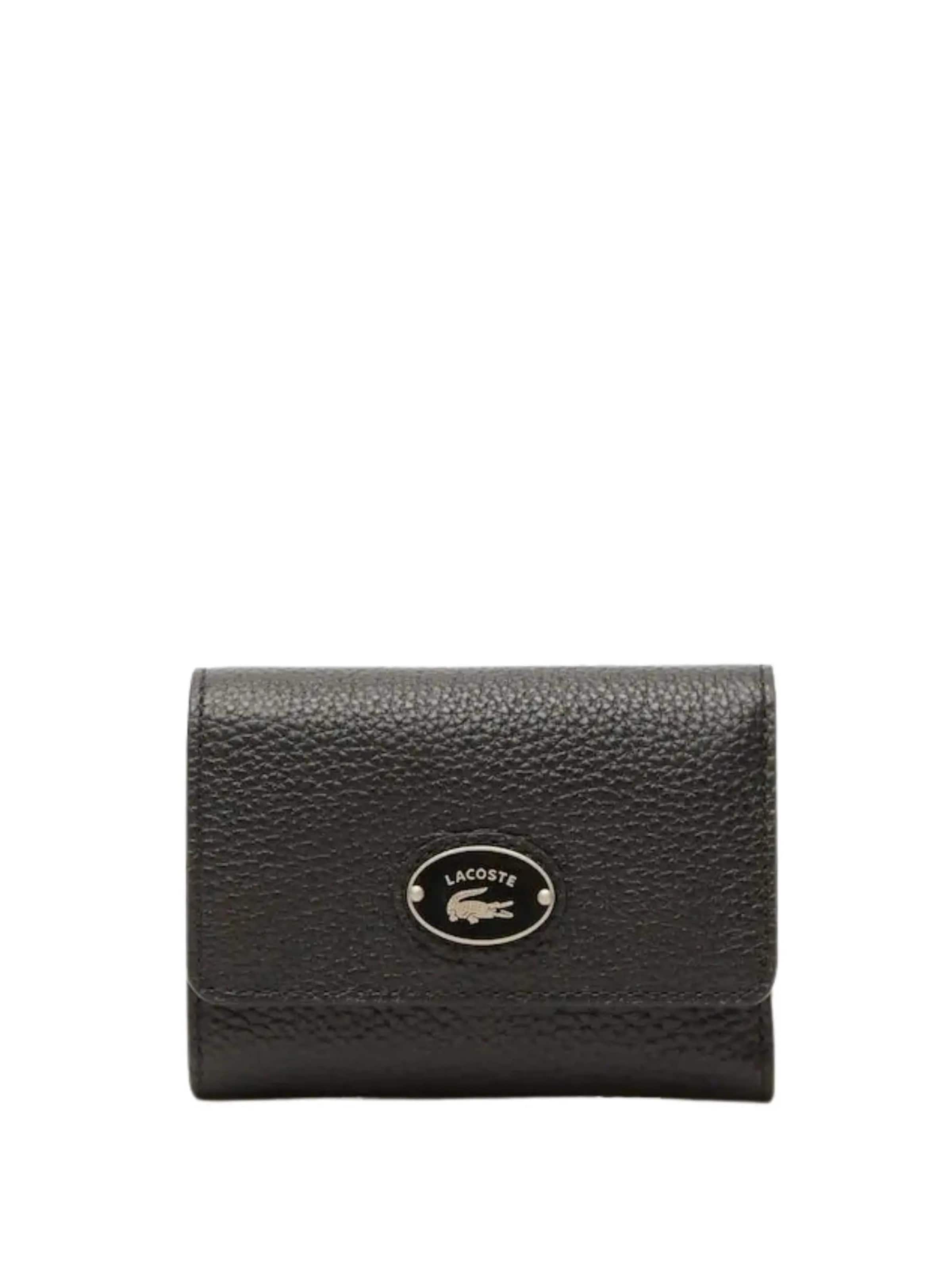 Porte-monnaies 'Origin Croc' LACOSTE en noir : devant