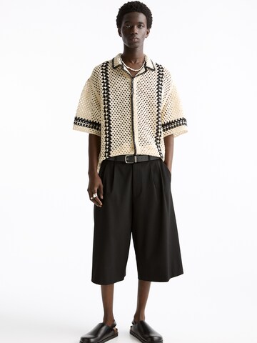 Pull&Bear Comfort fit Button Up Shirt in Beige