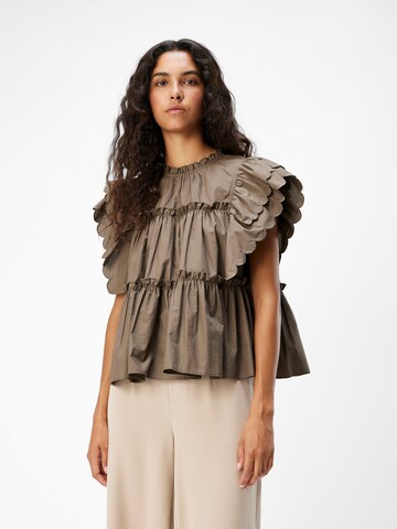 Camicia da donna 'OBJHOPE' di OBJECT in marrone: frontale
