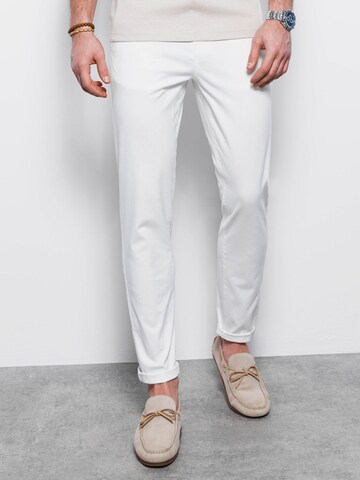 Ombre Slim fit Chino Pants 'P894' in White: front