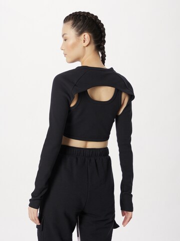 ADIDAS SPORTSWEAR Sport top 'Dance 3-Stripes Ribbed Fitted With Detachable Sleeves' - fekete