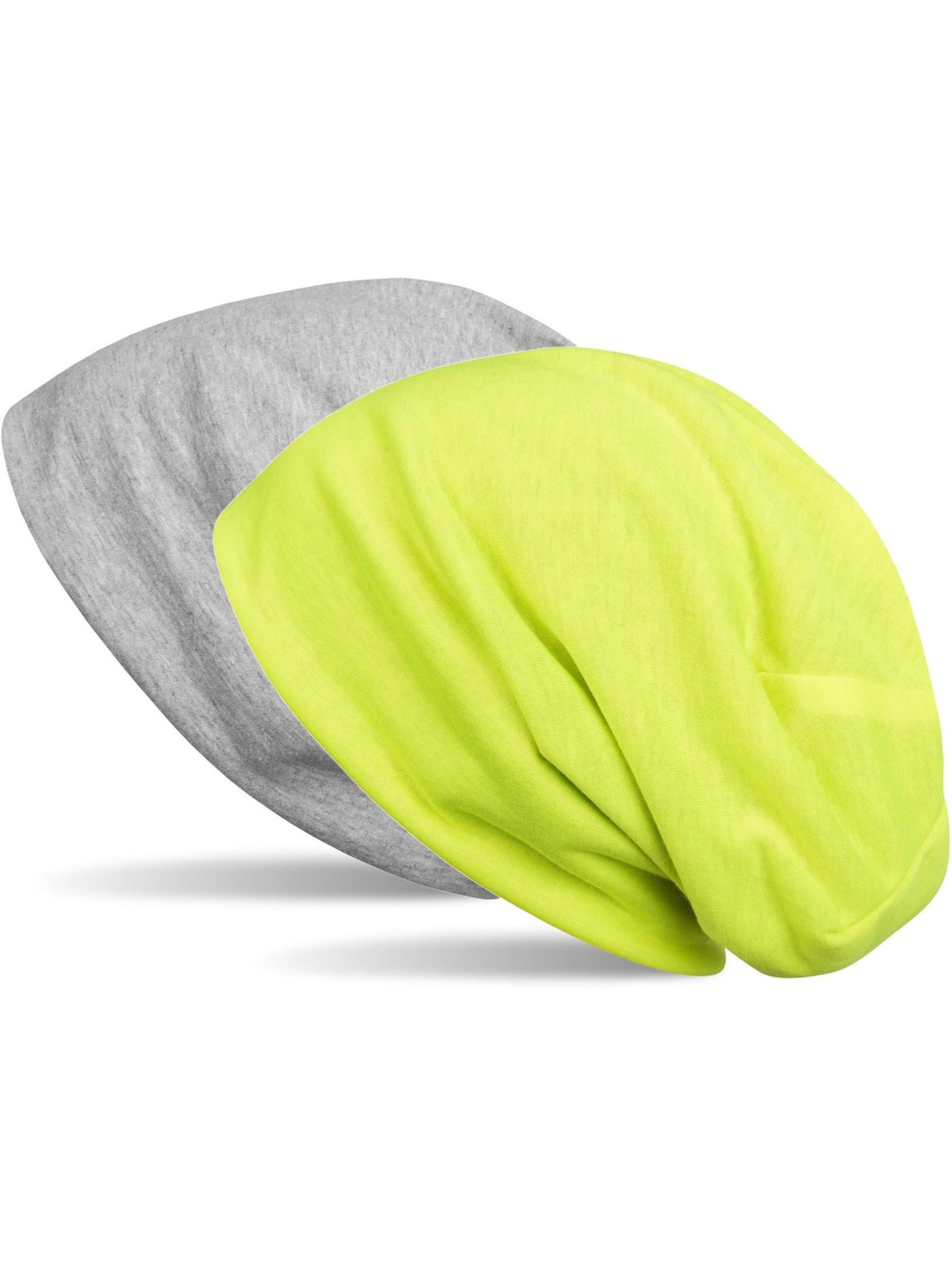 styleBREAKER Mütze 'Wende Beanie'‌‌‌‌‌‌ in Gelb: Vorderseite
