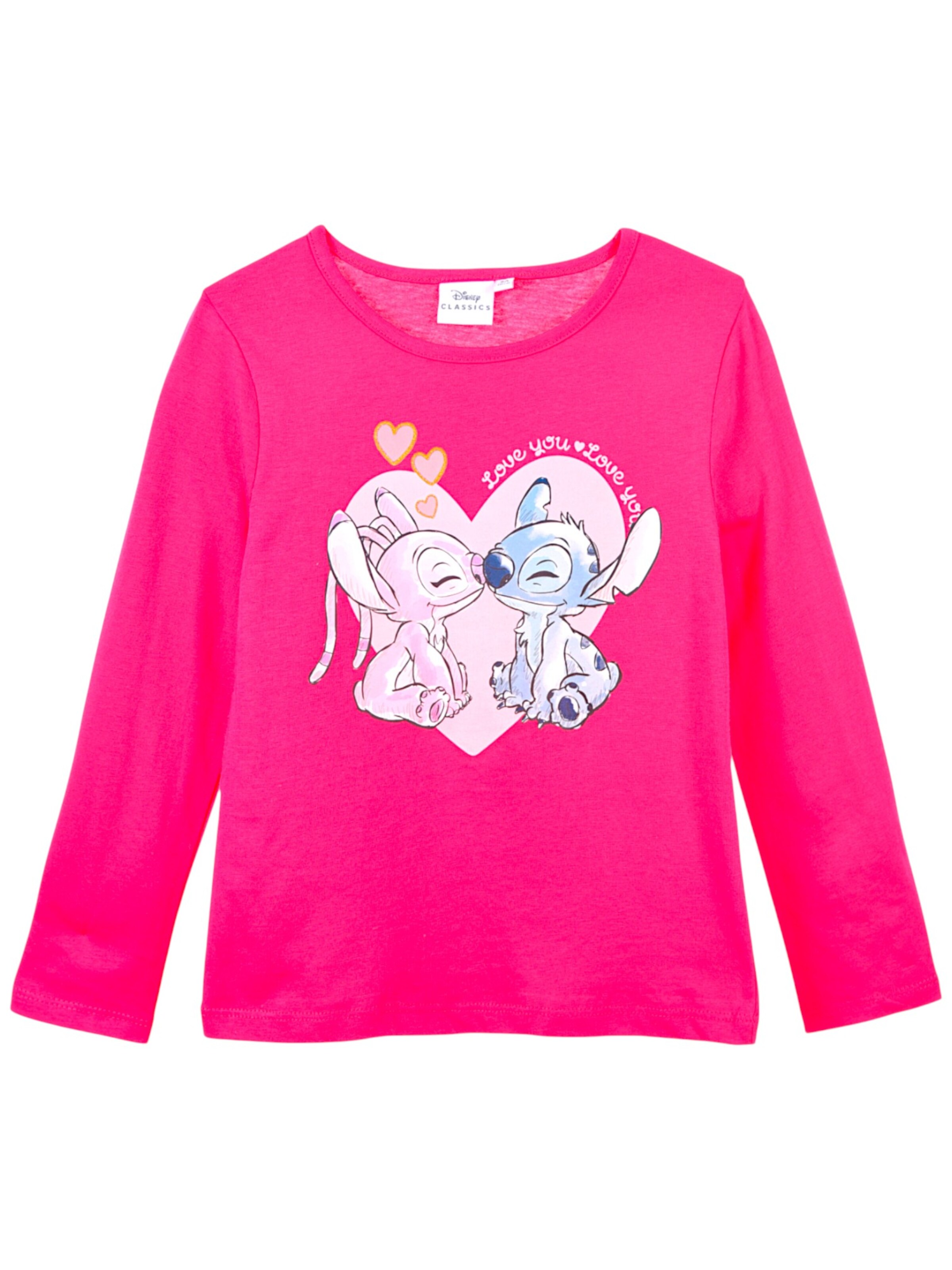 Disney Lilo & Stitch Shirt 'Disney Stitch Langarmshirt' in Dark pink, Item view