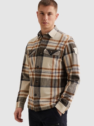 PME Legend Regular fit Skjorta 'Shirt with check pattern and badge' i orange