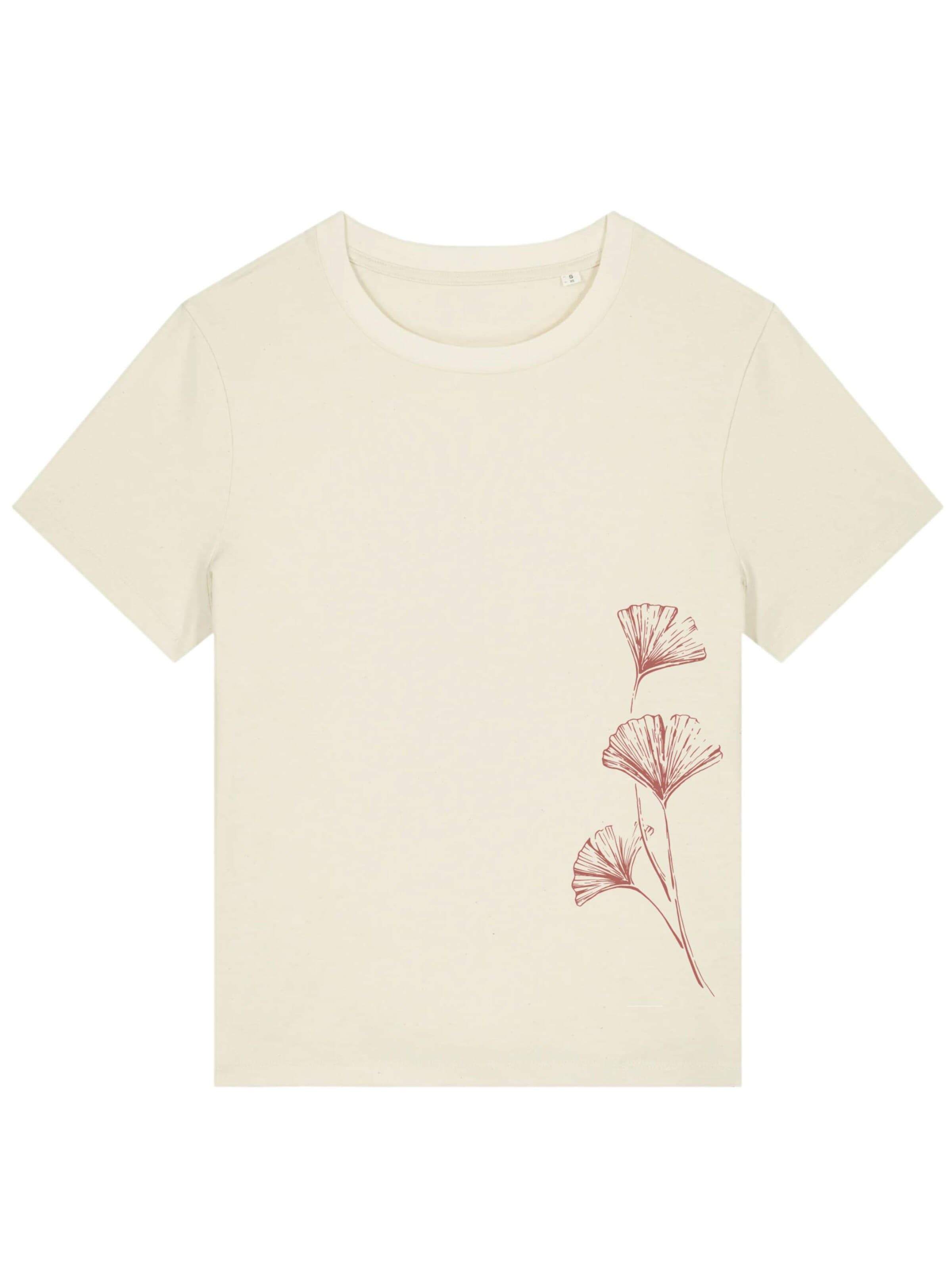 Life-Tree Shirt 'Shirt "Fairwear Organic" Ginkgo' in White: front
