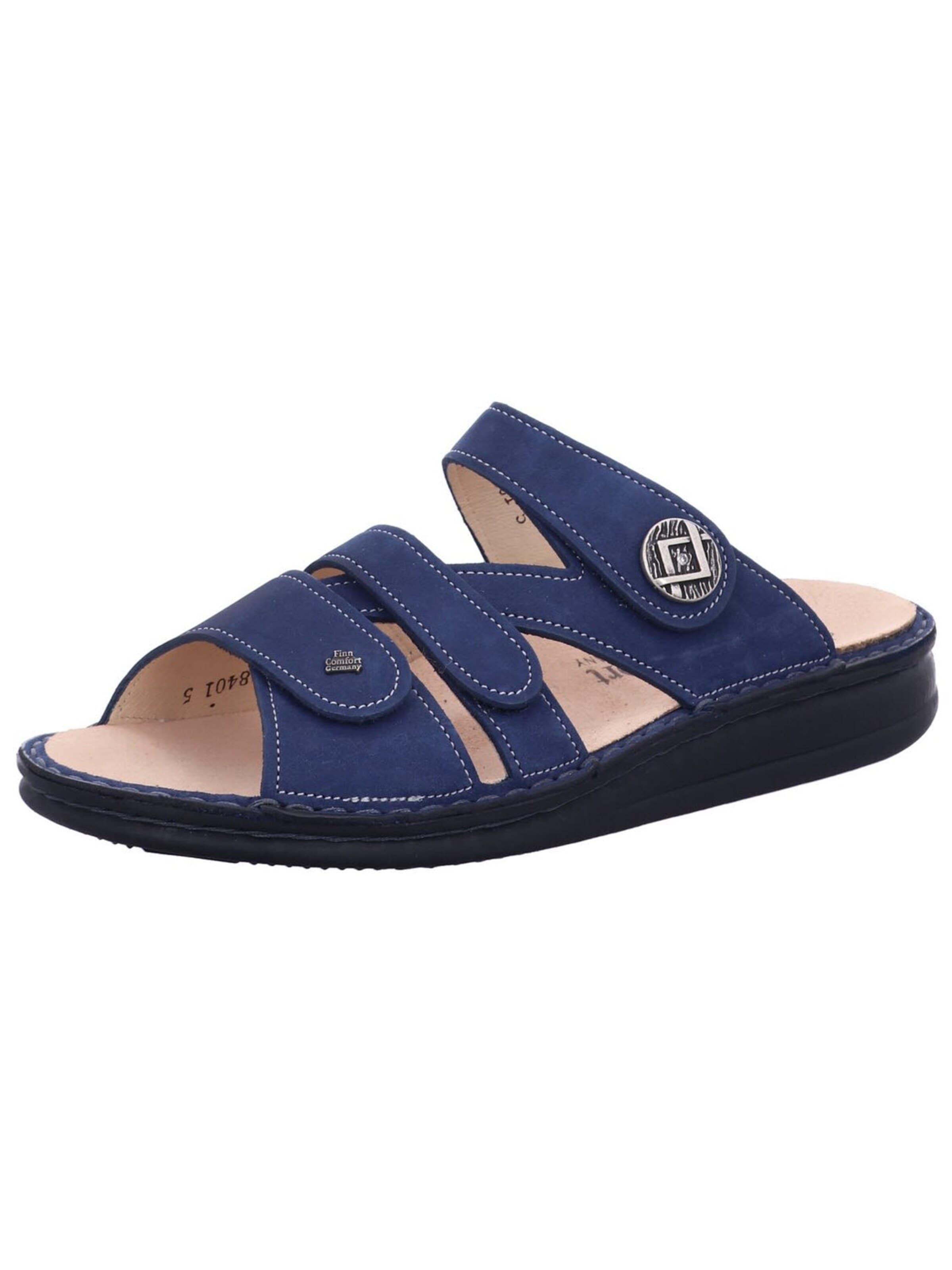 Finn Comfort - Zapatos abiertos 'Pantolette Damen 01538 007414 Echtleder in blau' en azul: frente