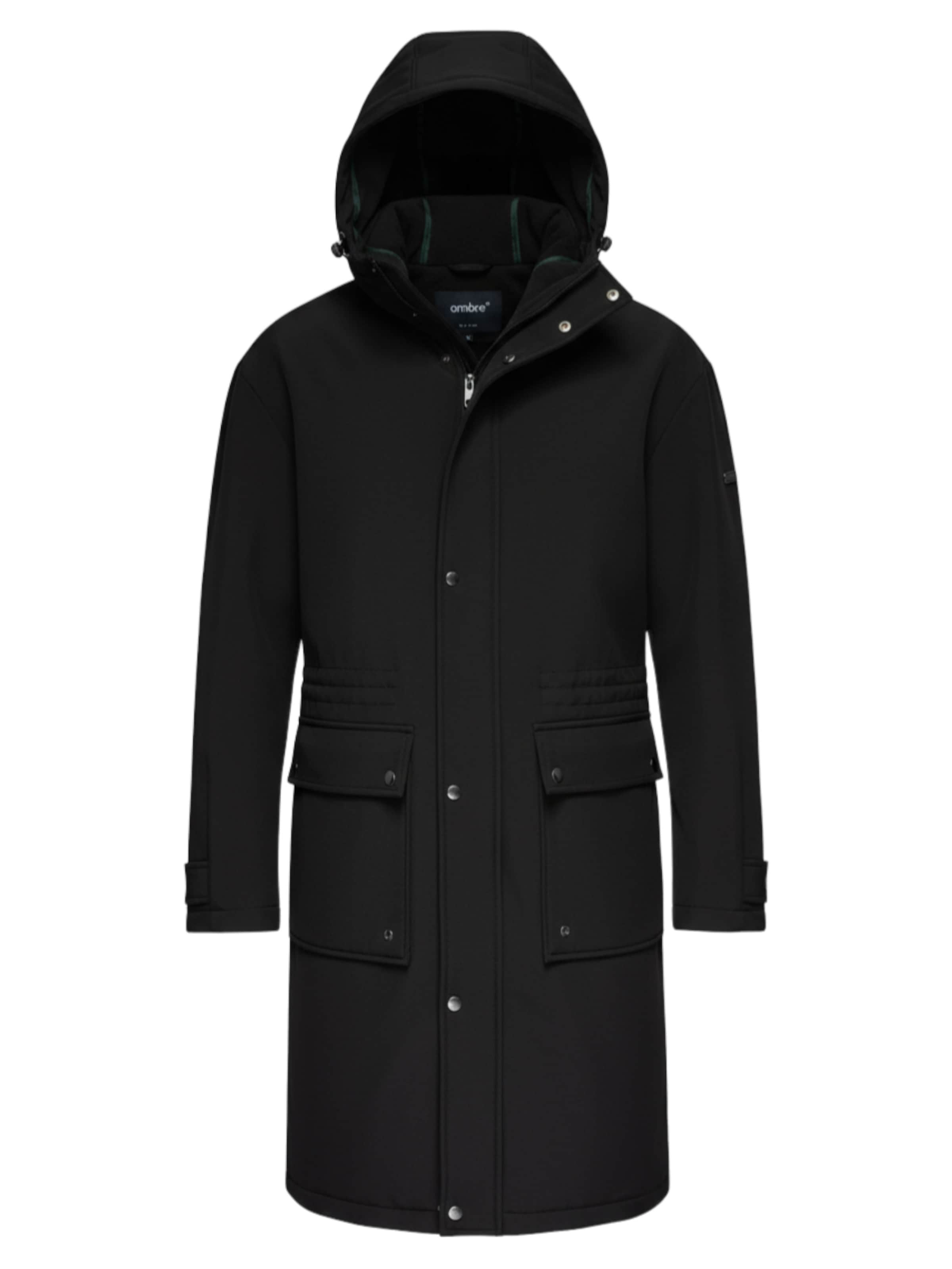 Ombre Winterparka 'OM-JAPJ-0314' in Zwart: voorkant