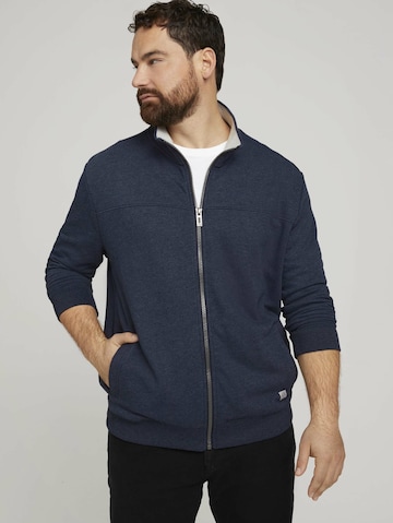 TOM TAILOR Men + Sweatjacke in Blau