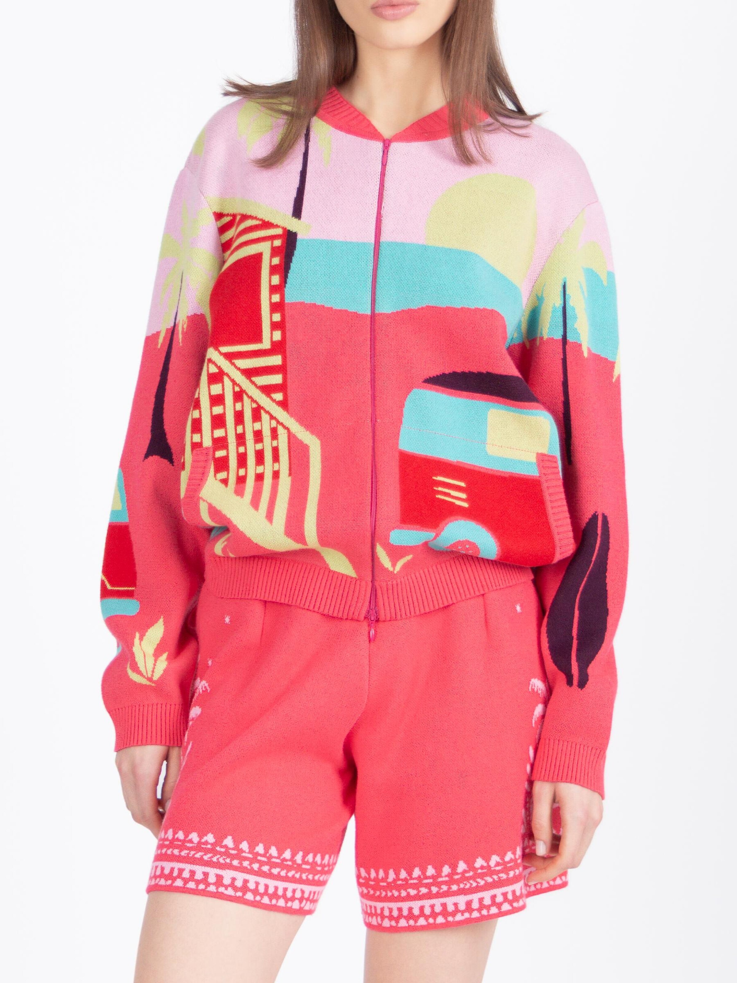 Cardigan IVKO en rose : devant
