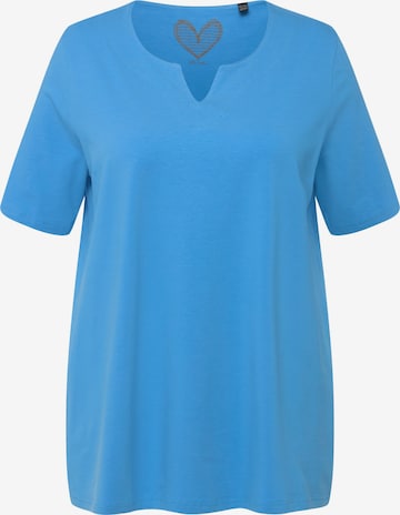 T-shirt Ulla Popken en bleu : devant