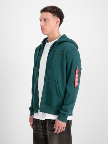 ALPHA INDUSTRIES - Sudadera con cremallera en verde