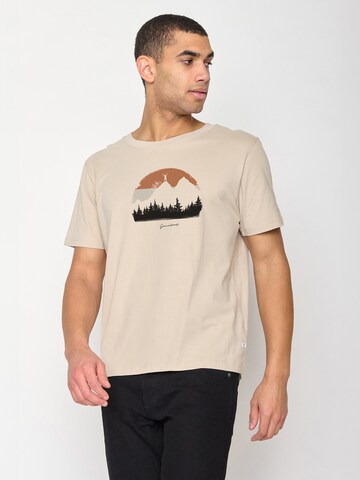 GREENBOMB Shirt 'Nature Forest Happy' in Brown: front