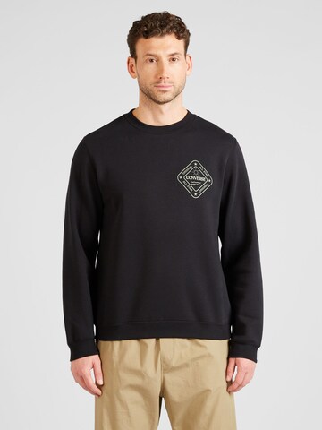 CONVERSESweater majica 'ALL STAR WINTER ART' - crna boja: prednji dio