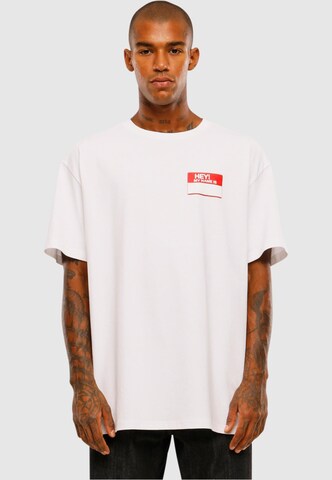 MT Upscale Shirt 'Hey! My Name Is' in White: front