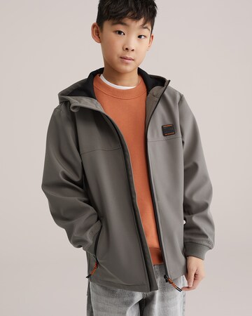 WE Fashion Демисезонная куртка в Серый: спереди