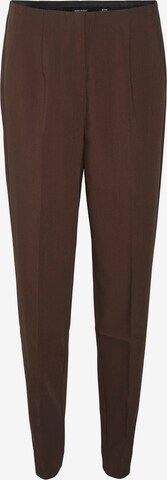 VERO MODA Tapered Bandplooibroek 'SANDY' in Bruin: voorkant