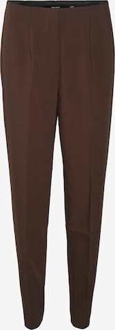 VERO MODA Pleat-Front Pants 'SANDY' in Brown: front