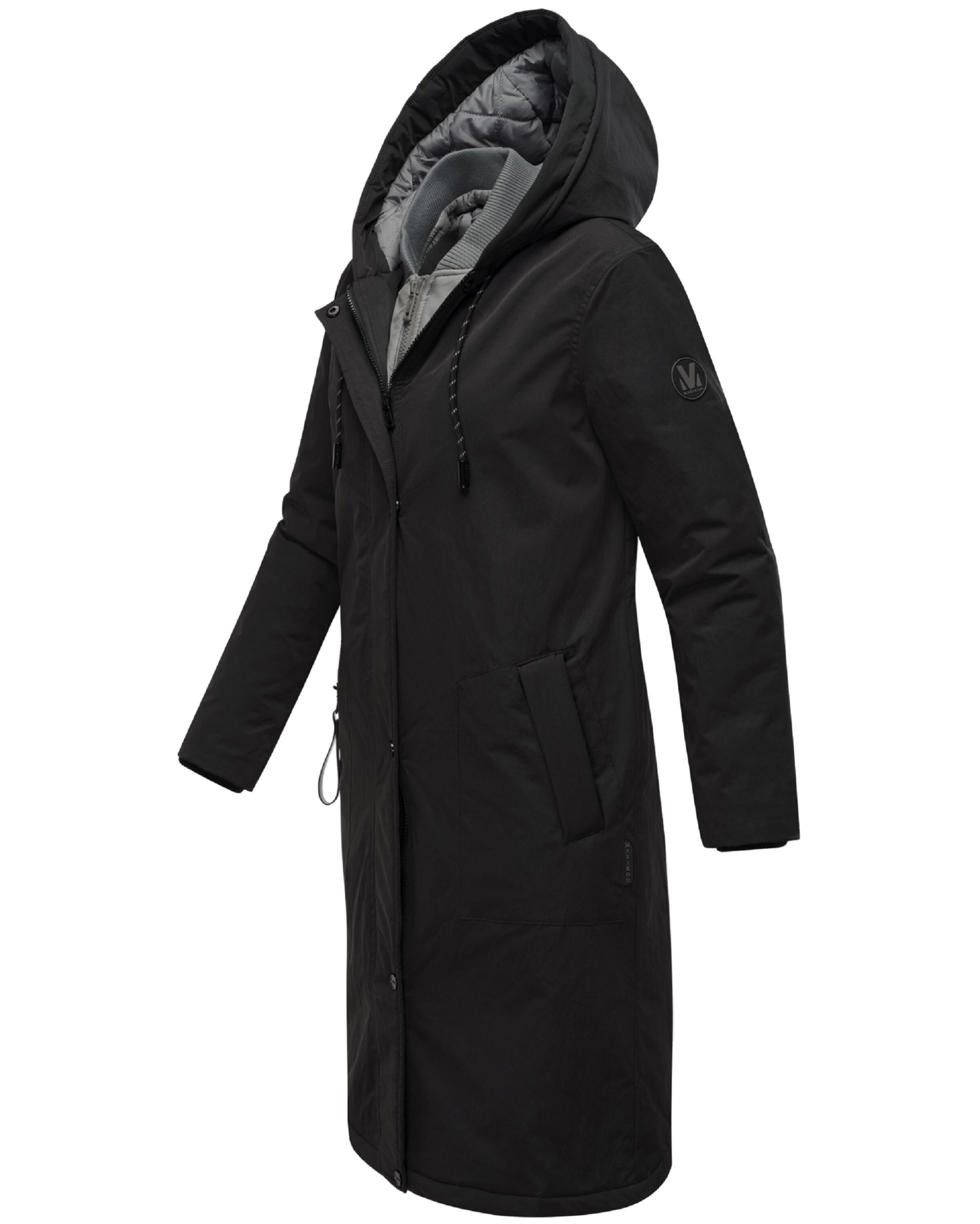 Palton de primăvară-toamnă de la MARIKOO pe negru