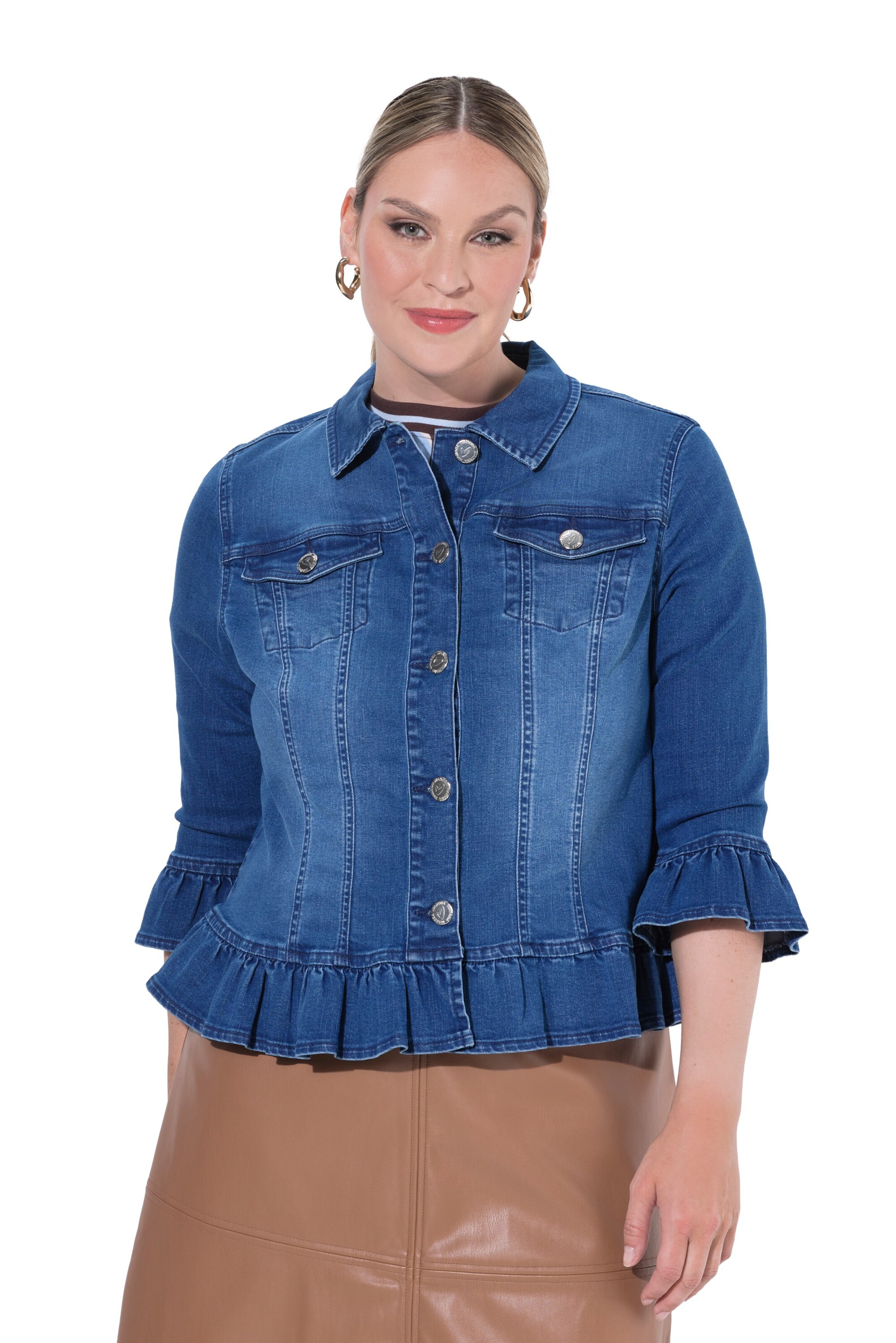 MIAMODA Between-season jacket in Blue: front