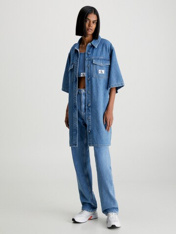 Calvin Klein Jeans Blousejurk in Blauw: voorkant
