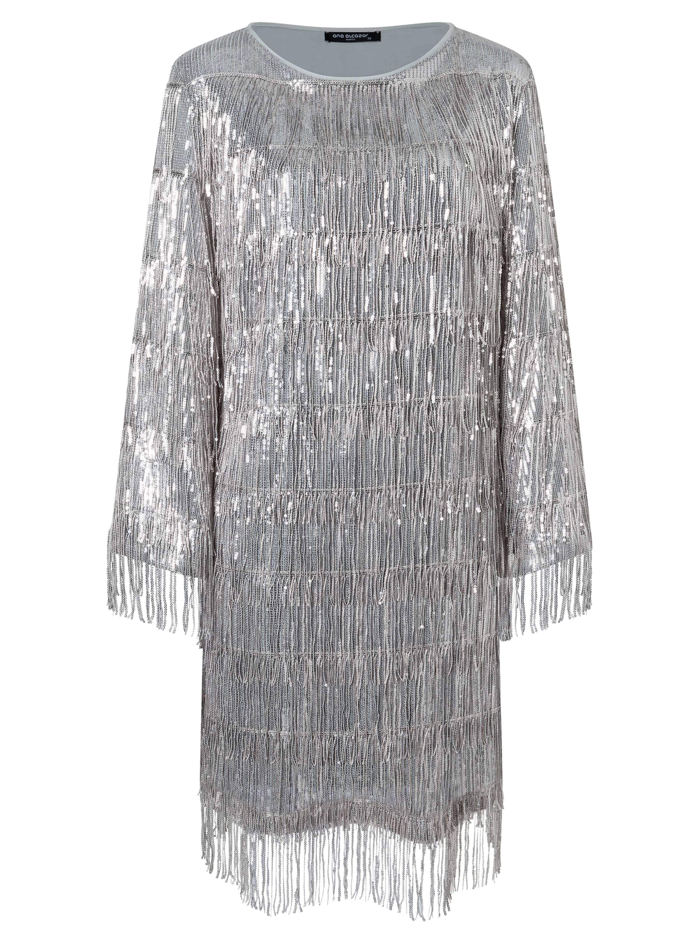 Ana Alcazar Cocktailjurk 'Tabora' in Zilver: voorkant