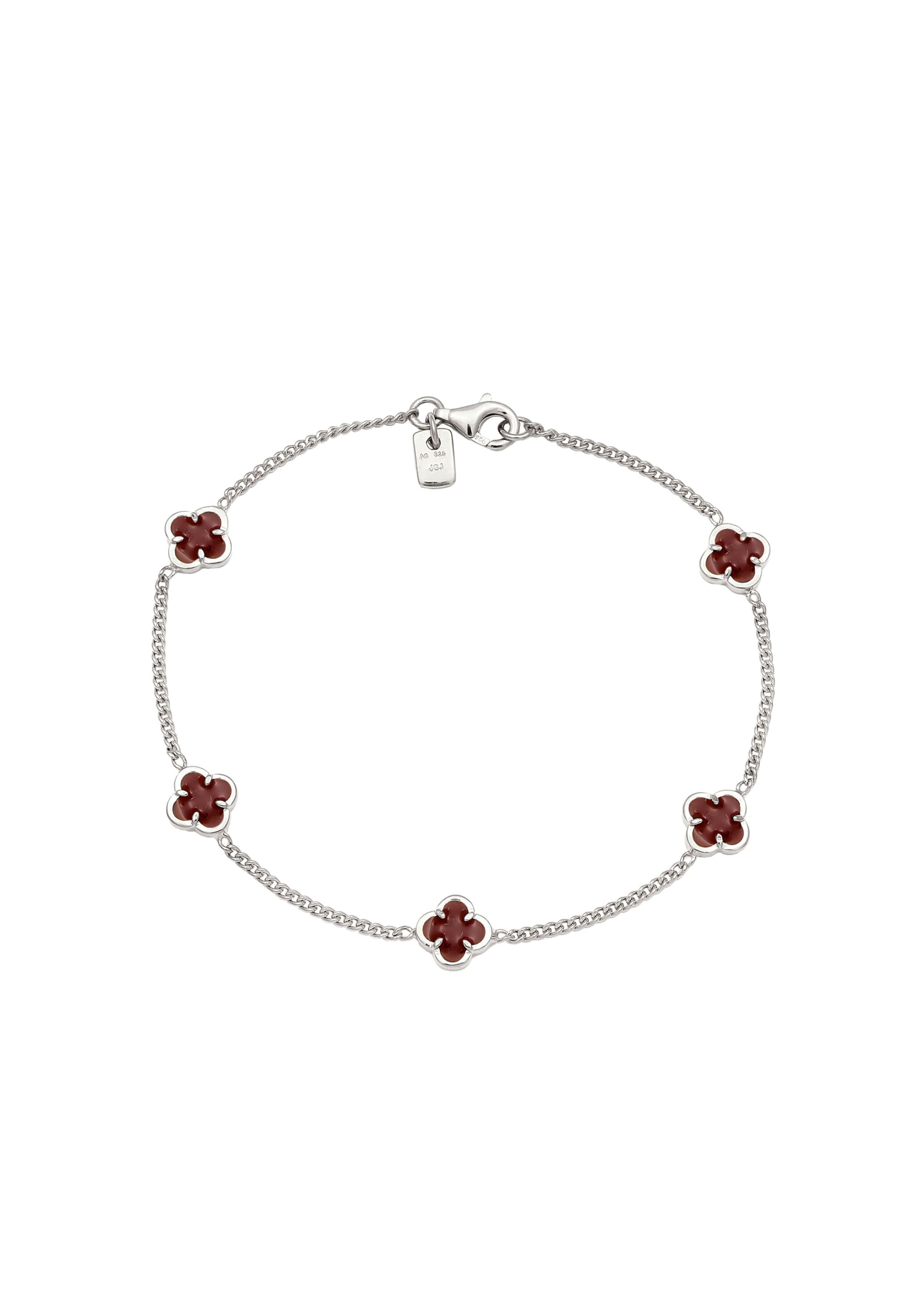 KUZZOI Bracelet 'Kleeblatt' in Red: front