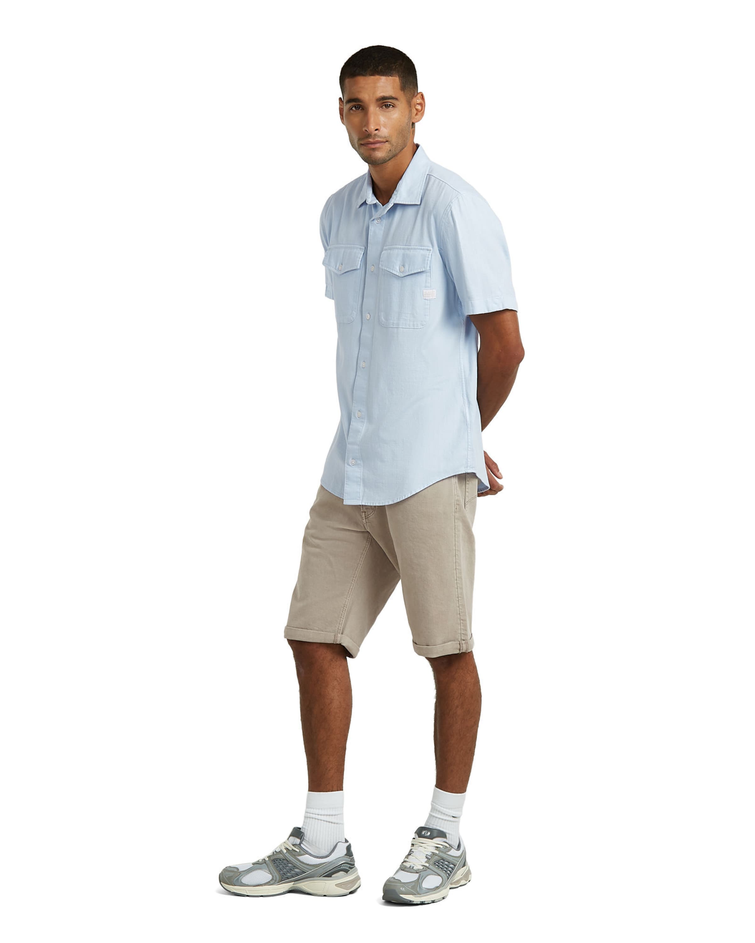 G-STAR Slim fit Overhemd 'Marine Slim Shirt' in Blauw