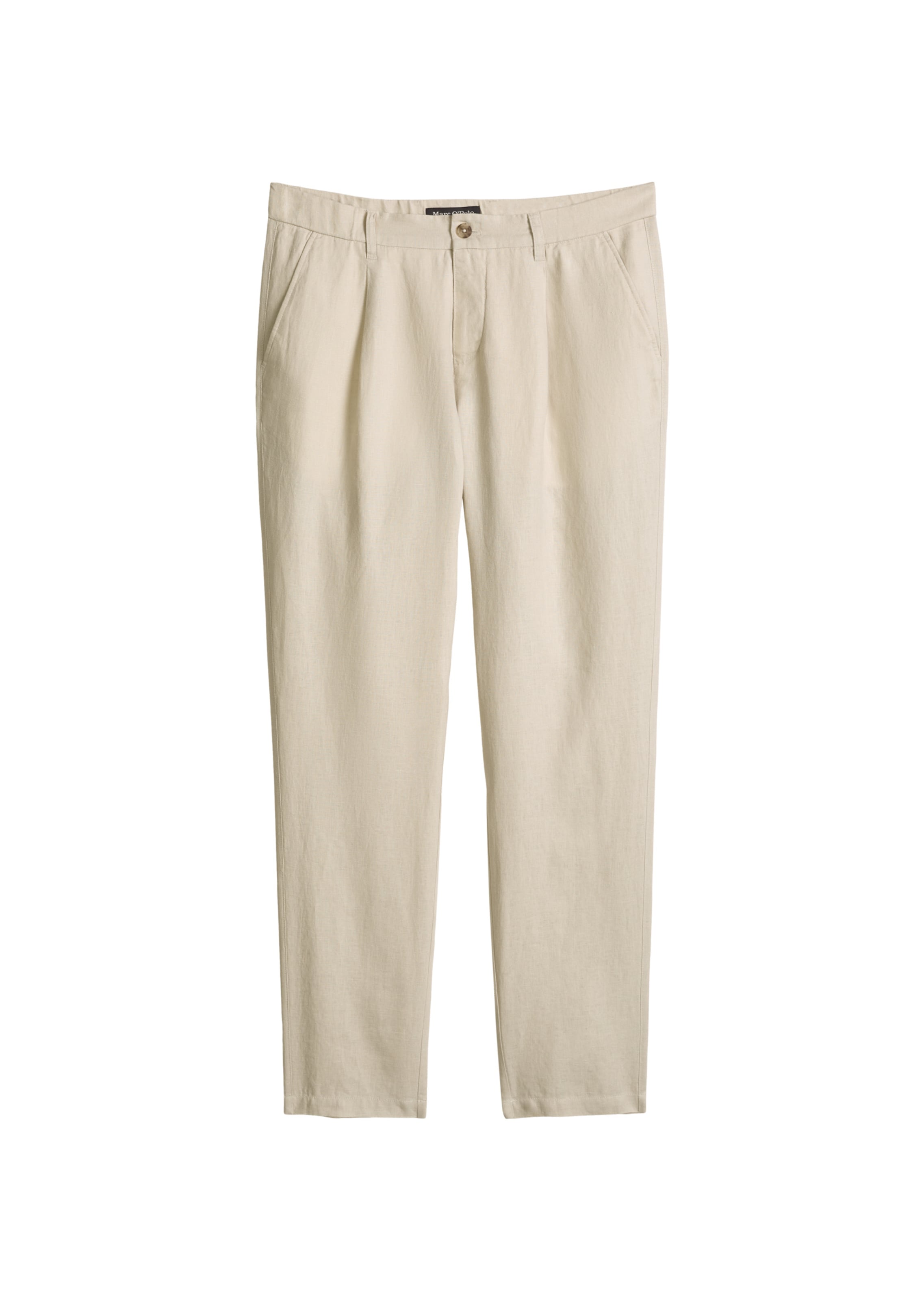 Marc O'Polo Tapered Pleat-front trousers 'Osby' in Beige: front