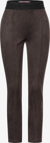 STREET ONE Slim fit Trousers in Brown: front