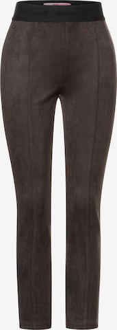 STREET ONE Slim fit Trousers in Brown: front