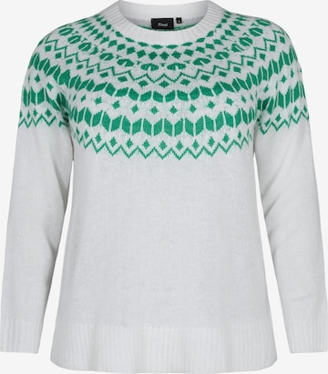 Zizzi Sweater 'SIMONE' in White: front