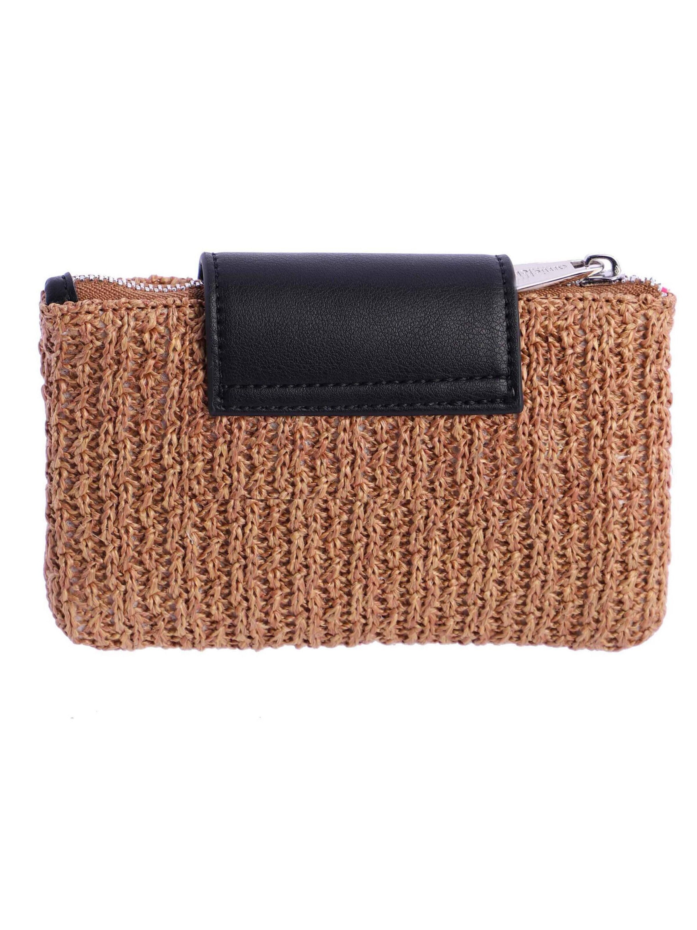 Amichi - Cartera 'Cartera para mujer Sunny de fibras naturales  y cierre de solapa y cremallera' en marrón