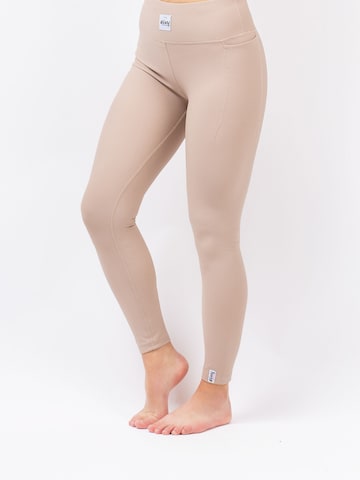 Eivy Skinny Workout Pants in Beige: front