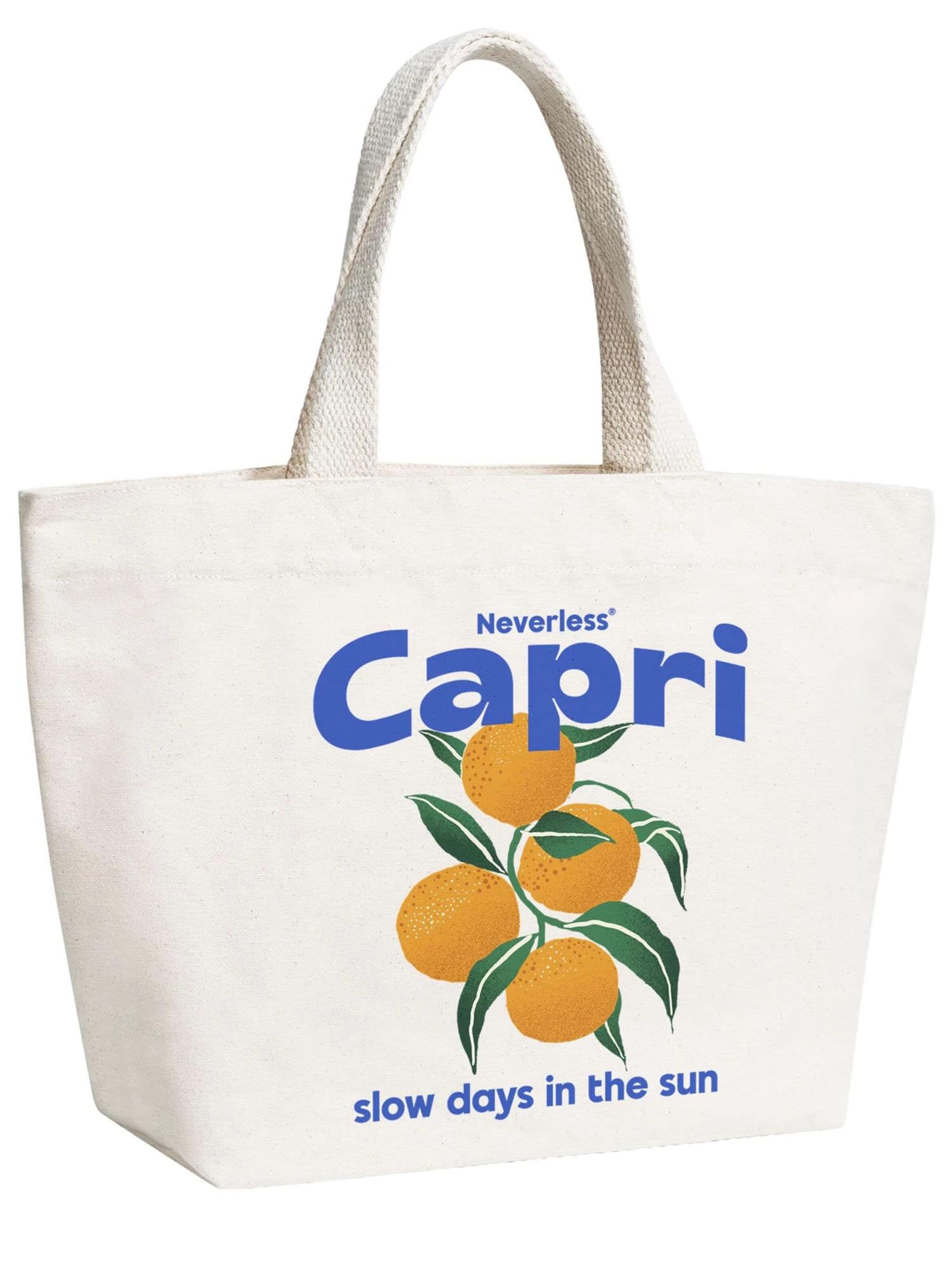 Neverless Strandtasche 'Capri Orange'‌‌‌ in Beige: Vorderseite