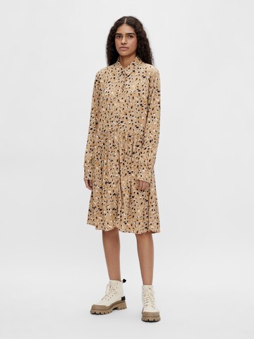 OBJECT Shirt dress in Beige: front