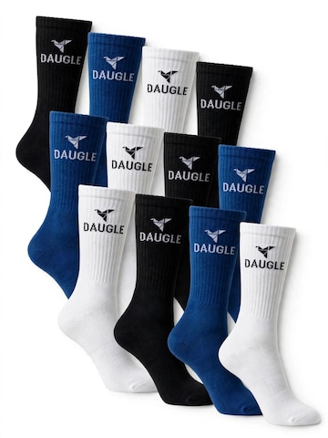 DAUGLE Athletic Socks 'Daugle Sport Socks 3-Pack (White, Blue, Black)' in Blue: front