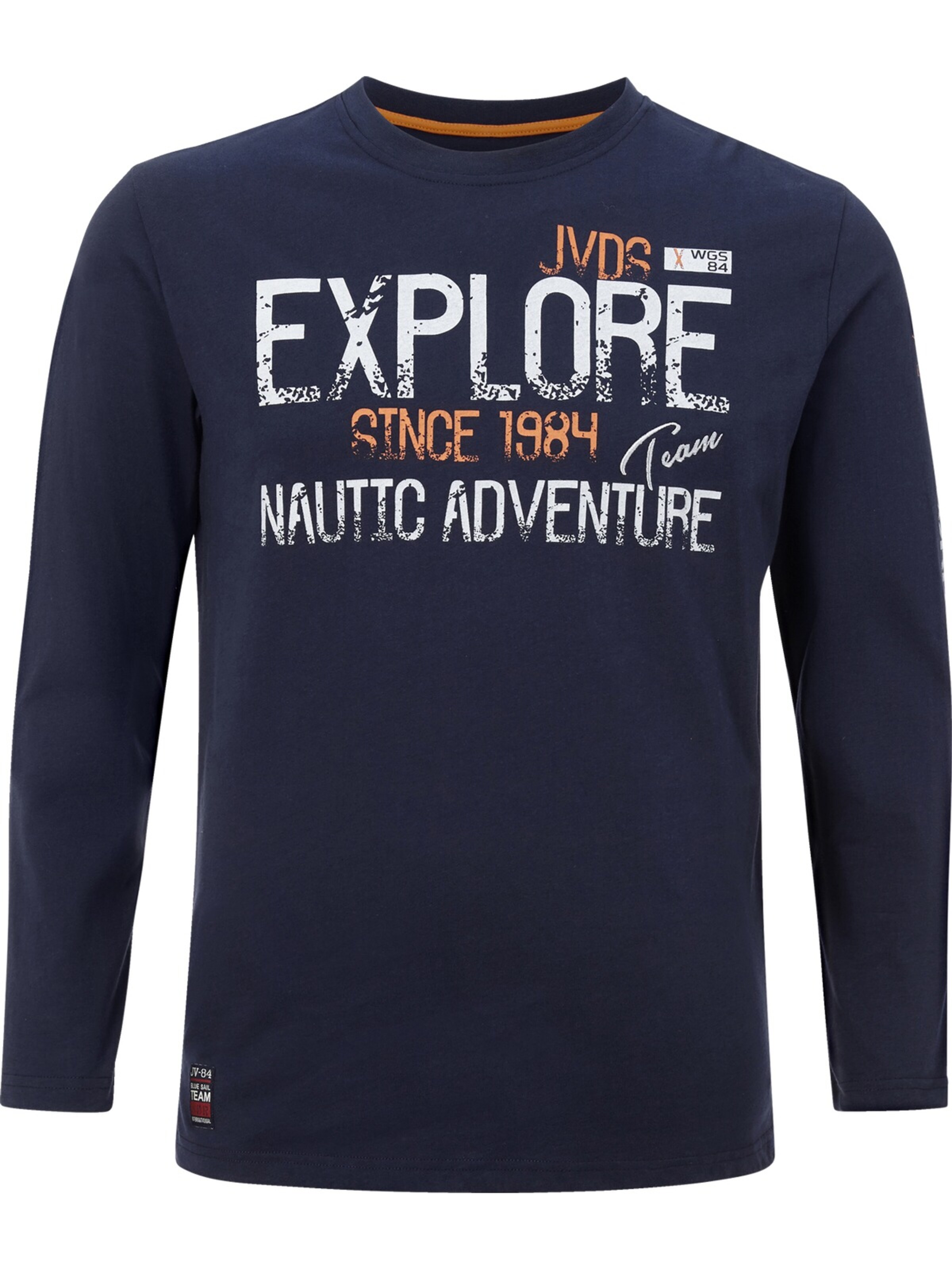 Jan Vanderstorm Langarmshirt ' Elion ' in Blau: Vorderseite