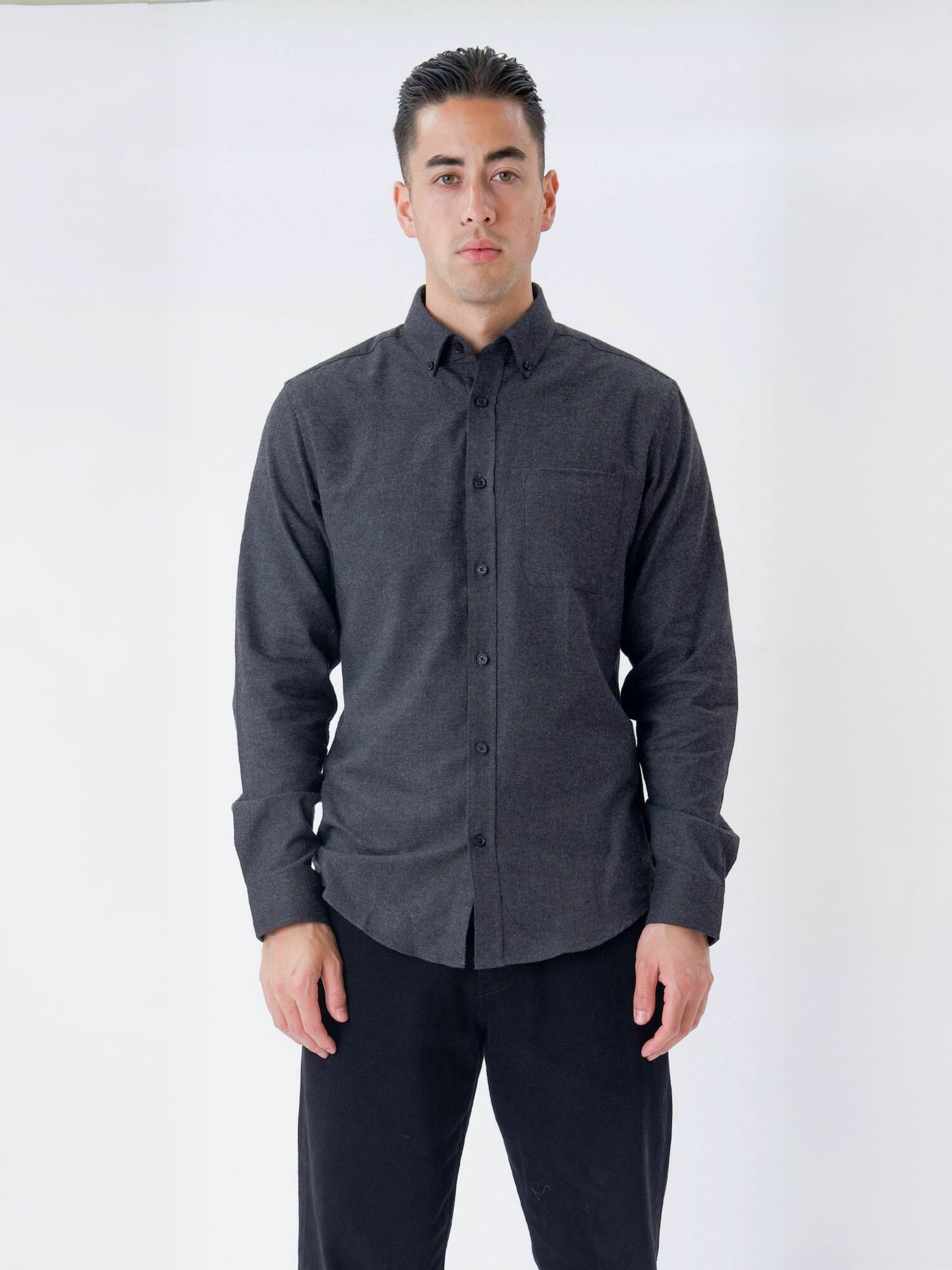 TEESHOPPEN - Ajuste regular Camisa ' Flannel ' en gris: frente