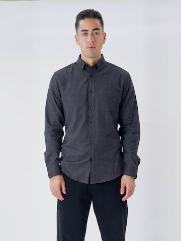 TEESHOPPEN - Camisa ' Flannel ' en gris: frente