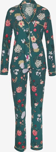 LASCANA Pyjama en vert / mélange de couleurs, Vue avec produit