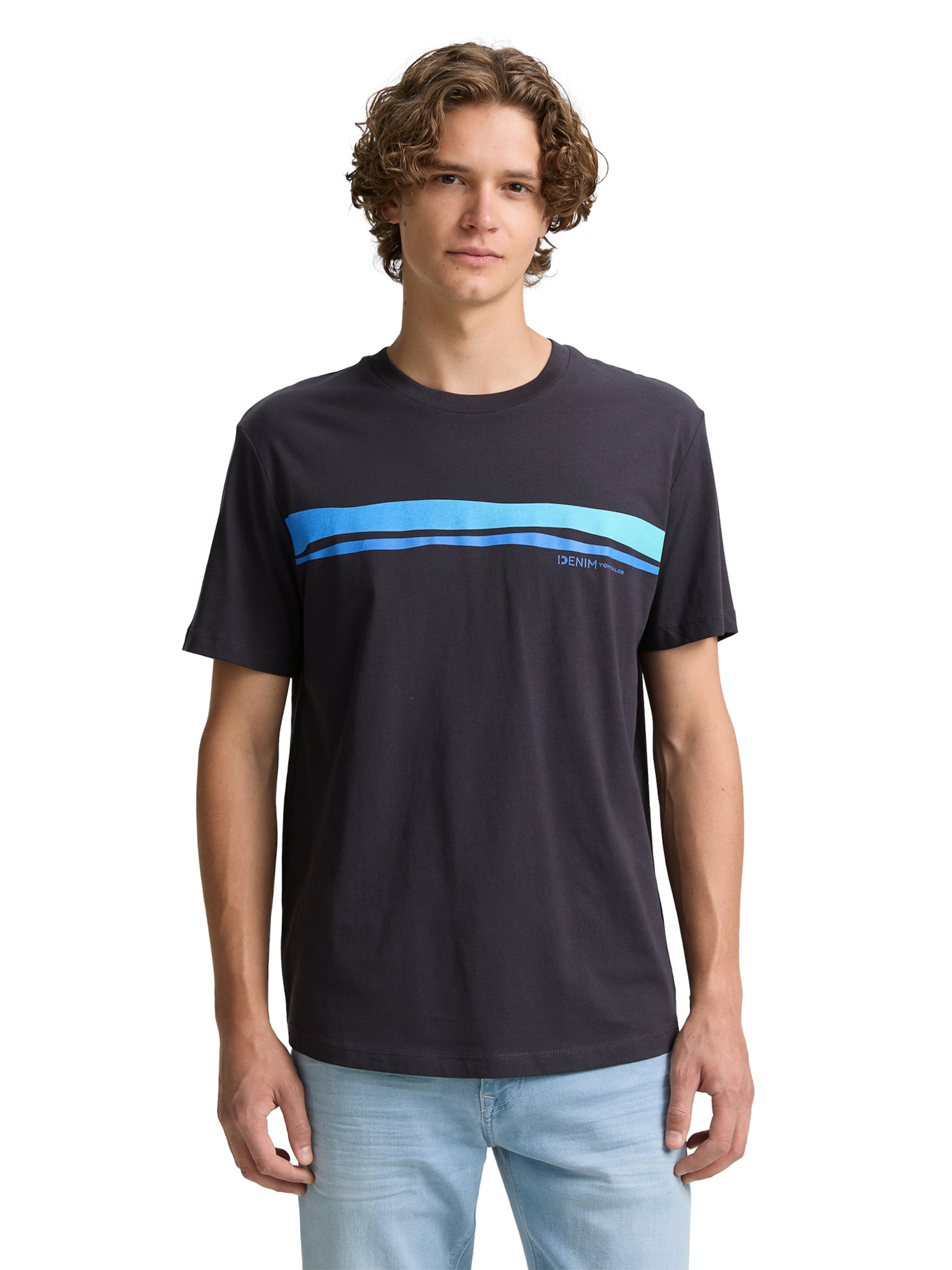 Tricou de la TOM TAILOR DENIM pe negru: față